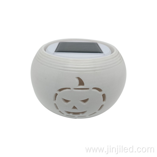 Pumpkin Ceramic Solar Lawn Lamp